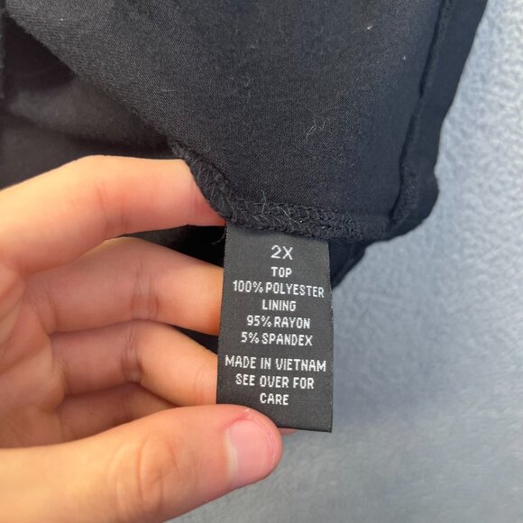 Alyx Women‎ Plus Size 2X Sleeveless Tunic Top Floral Pleated Lined Relaxed - Picture 9 of 11